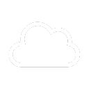 icon outline of white cloud on transparent background